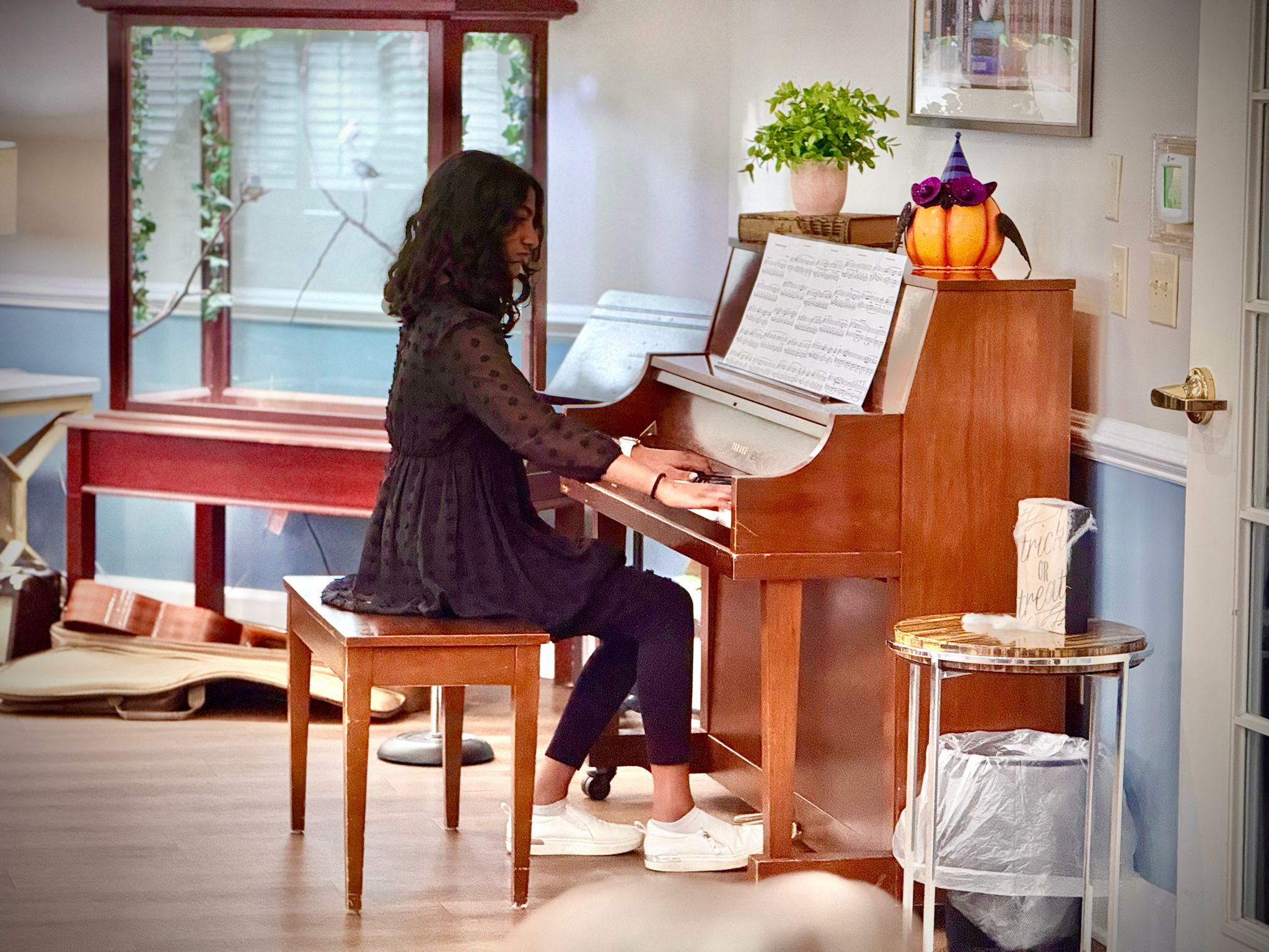 Student performing at a community recital